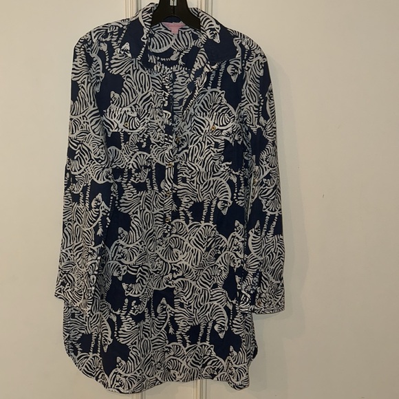Lily Pulitzer zebra print lightweight popover Size small - Picture 4 of 6
